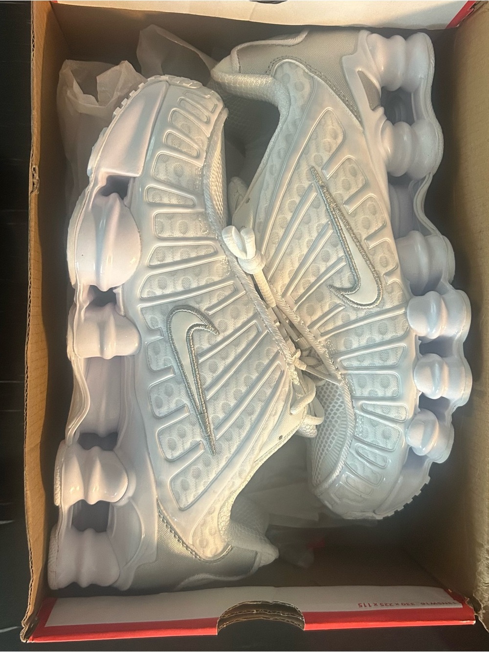 Nike Kids White Shockwave-Style Athletic Sneakers